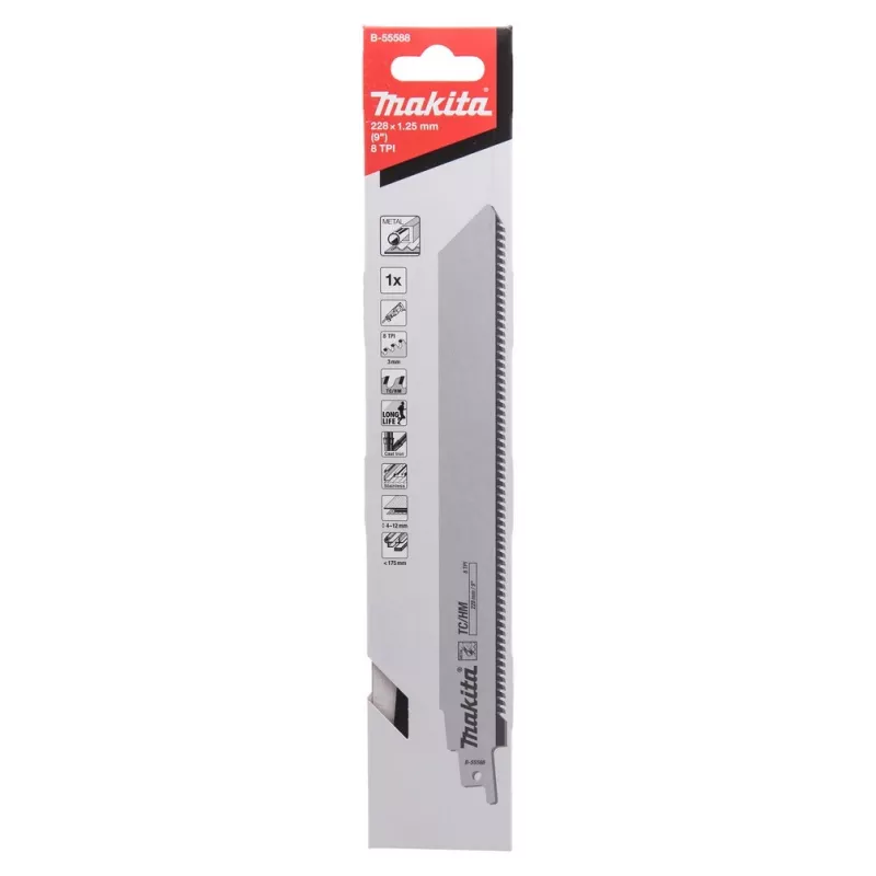 Makita B-55588 lâmina para serras de vaivém, serras de recortar e serras sabre, carboneto de tungsténio (TC), 1 unidade