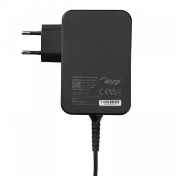 Fonte de alimentação para portátil Akyga AK-ND-82 USB-C GaN 90 W, PD 3.0, 5–20 V, cabo de 1,8 m, preto