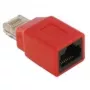 Adaptador crossover DeLOCK RJ45 macho/fêmea vermelho 65025