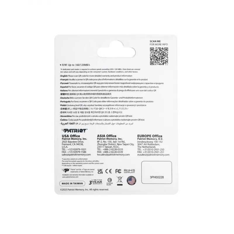 Cartão de memória Patriot Memory EP DDR200 1TB MicroSDXC 160/120 MB/s (PEF1TEP33MCX)