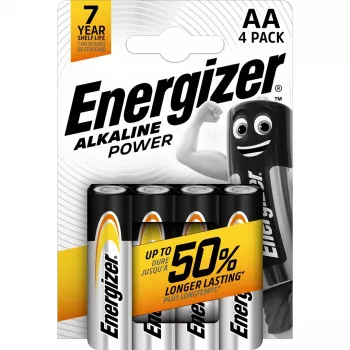 Pilha alcalina AA descartável Energizer Classic 1,5V LR6 — 4 unid., 50,5×14,5 mm, 23 g