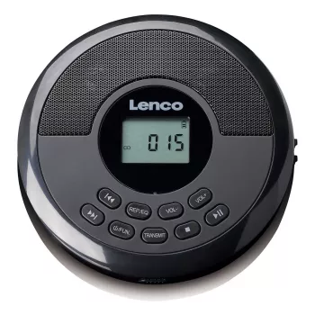 Leitor de CD portátil Lenco CD-340BK — preto, design portátil
