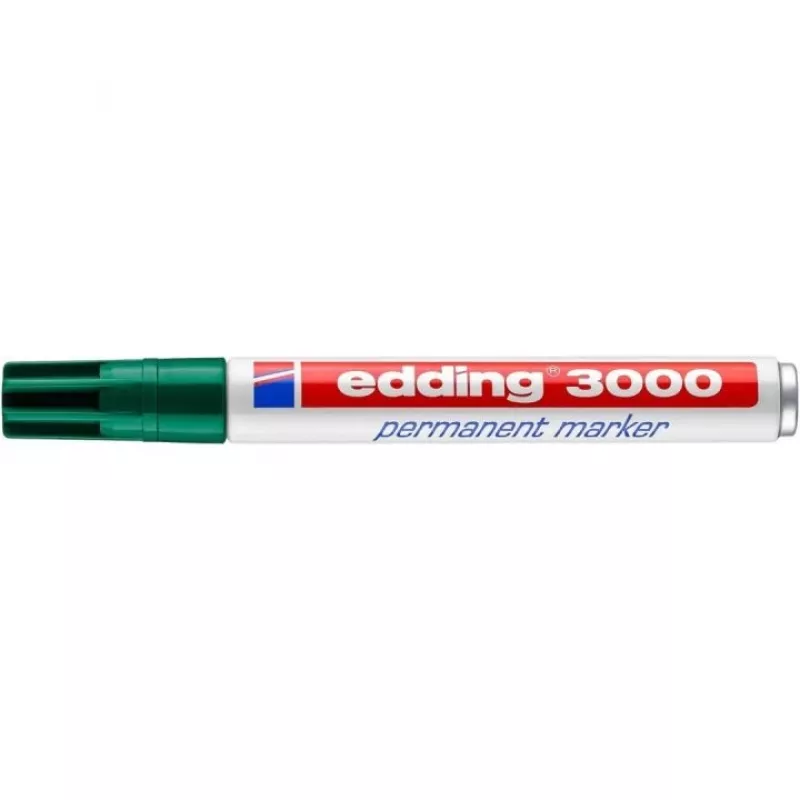 Marcador permanente Edding 3000 verde 10 unid.