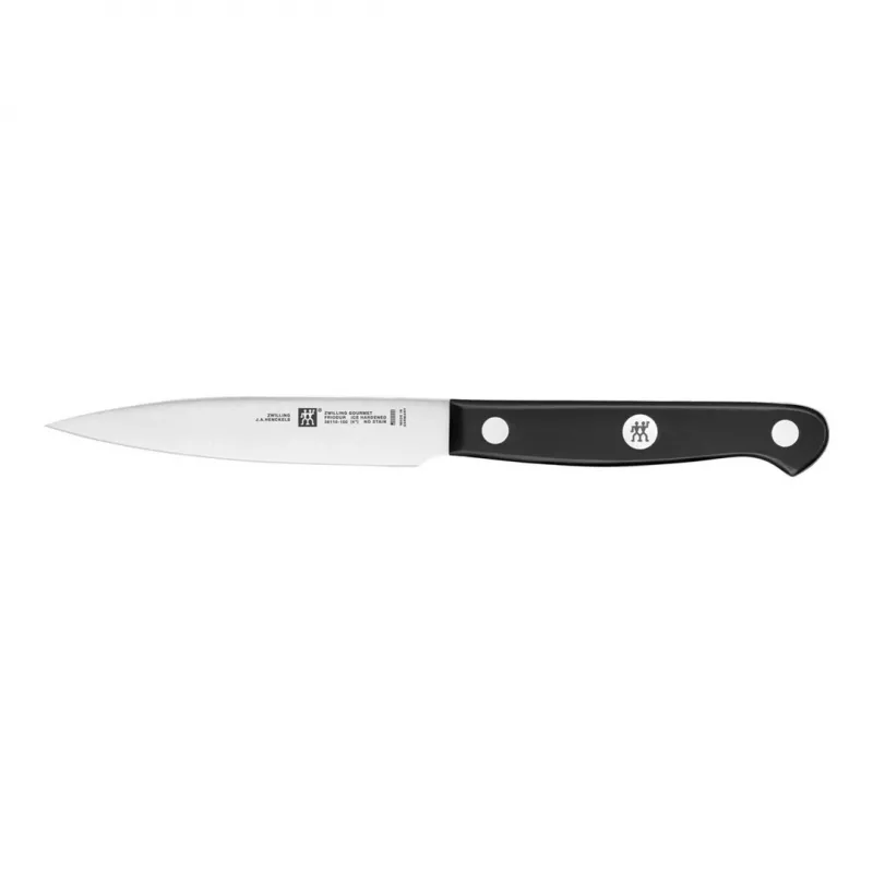 Conjunto de facas ZWILLING Gourmet 3 peças — lâminas de aço forjado 10/16/20 cm, cabos de plástico preto, lavável na máquina
