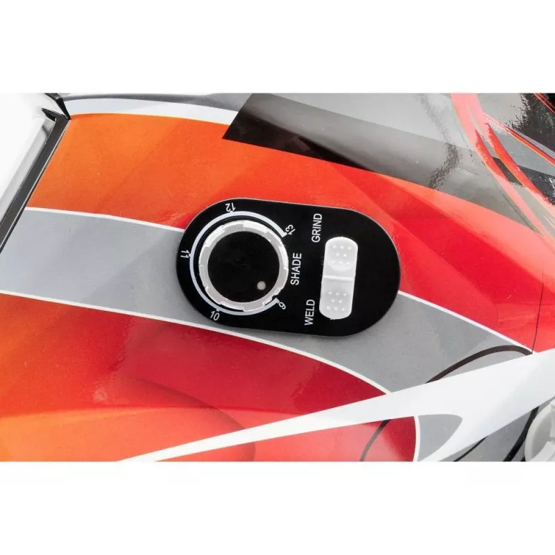 Yato YT-73921 máscara de soldar com escurecimento automático, preto/vermelho/prateado