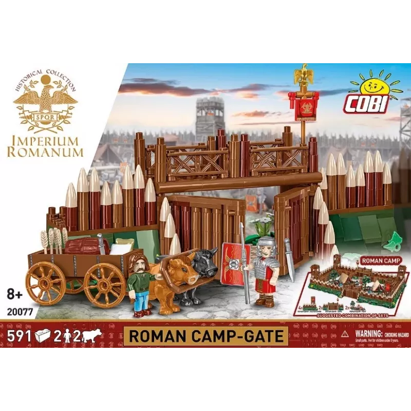 Conjunto de construção Cobi Imperium Romanum — Portão de acampamento romano, 591 peças