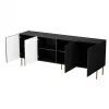 Cómoda JUNGLE 190x40.5x74.5 preto mate + pernas douradas