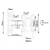 Suporte de parede para TV e monitor Maclean MC-416 13-32 30 kg inclinável rotativo máx. VESA 100x100 preto lacado a pó suporte universal LED OLED LCD