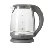 Adler | Chaleira | AD 1286 | Standard | 2200 W | 2 L | Plástico/Vidro | Base rotativa 360° | Cinzento/Transparente