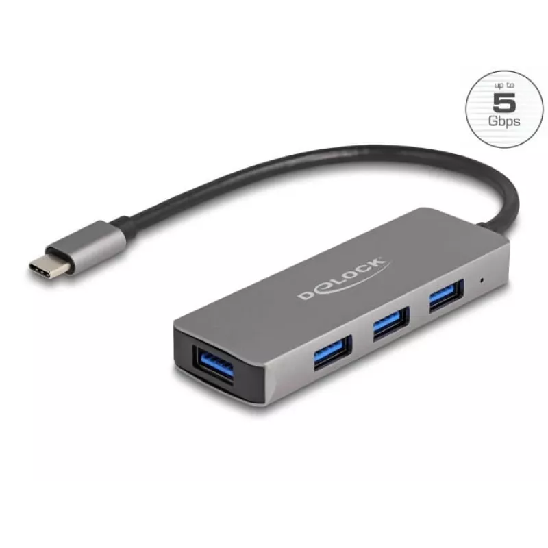 Hub USB DeLOCK 63173 Type-C 5000 Mbit/s preto