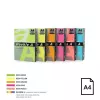 Papel néon colorido Double A, 75g, A4, 500 folhas, Rainbow 4, 5 cores néon