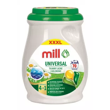 Cápsulas de lavagem universal 3 câmaras MILL PROFESSIONAL, 70 unid.