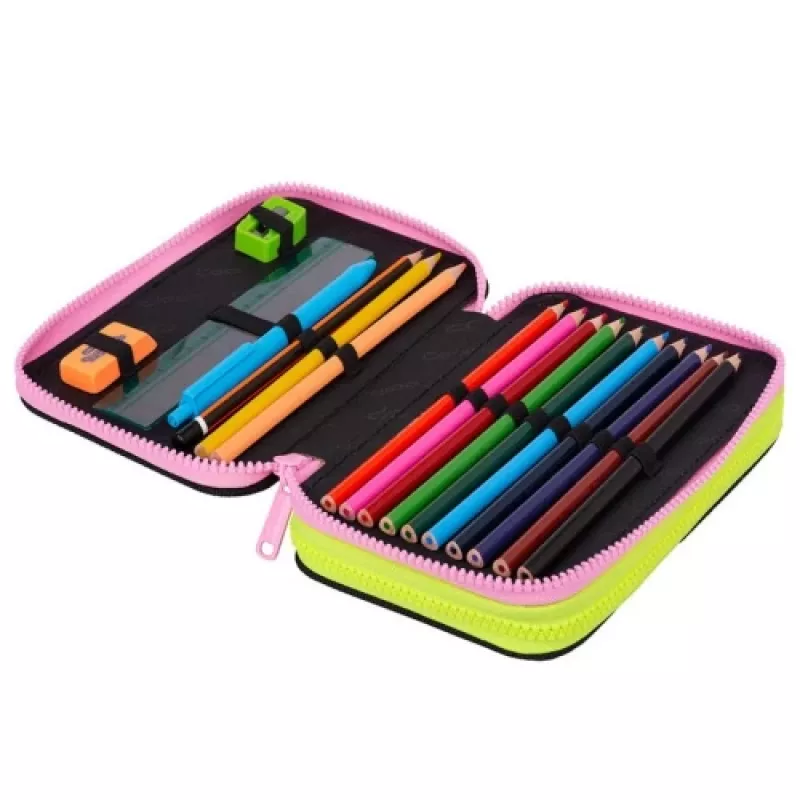 Estojo Escolar de Dois Andares com Acessórios CoolPack Jumper 2 PANDA GANG