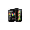 Krux Empero KRXD010 caixa de PC Midi Tower, ATX, vidro temperado, 4 ventoinhas ARGB de 120 mm, preta - placa gráfica até 420 mm, dissipador de CPU até 155 mm, 2x 3,5" + 3x 2,5" baias