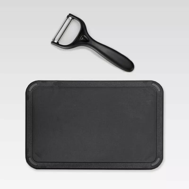 Conjunto de bloco de facas e talheres Maestro MR-1413 – preto, 8 peças, lâminas de aço inoxidável com suporte, porta-rolos de papel