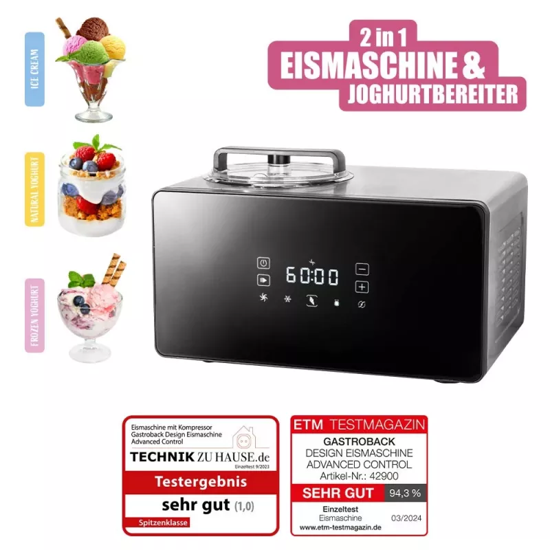 Máquina de gelo tradicional Gastroback Design Advanced Control 1,5 L 150 W preta Satin steel