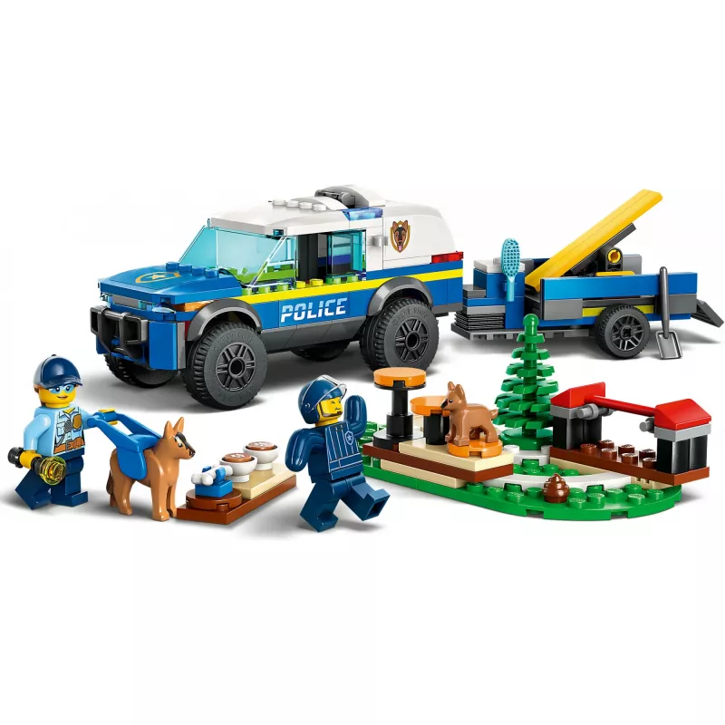 LEGO Conjunto móvel de treino de cães polícia com cão polícia e equipamento de treino