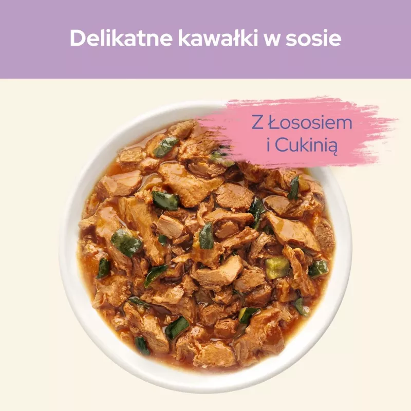 Purina Cat Chow Sensitive Gig com salmão e courgette em molho - comida húmida para gatos - 85 g