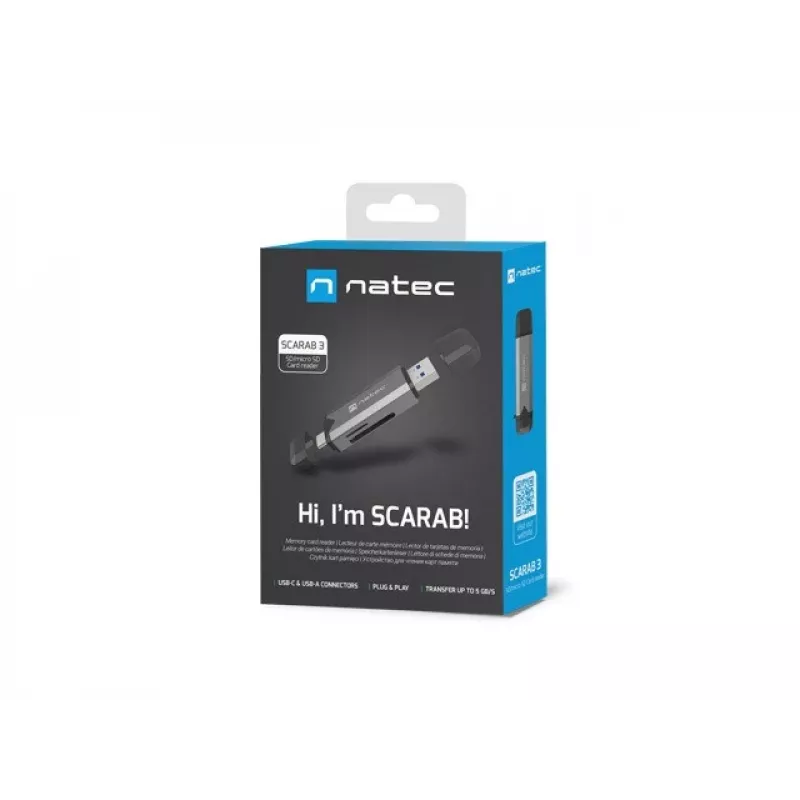 Leitor de cartões SCARAB 3 USB A/C SD/MICRO USB 3.