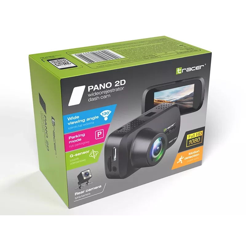 Dashcam TRACER Tracer Pano 2D – gravação panorâmica 2D, design compacto