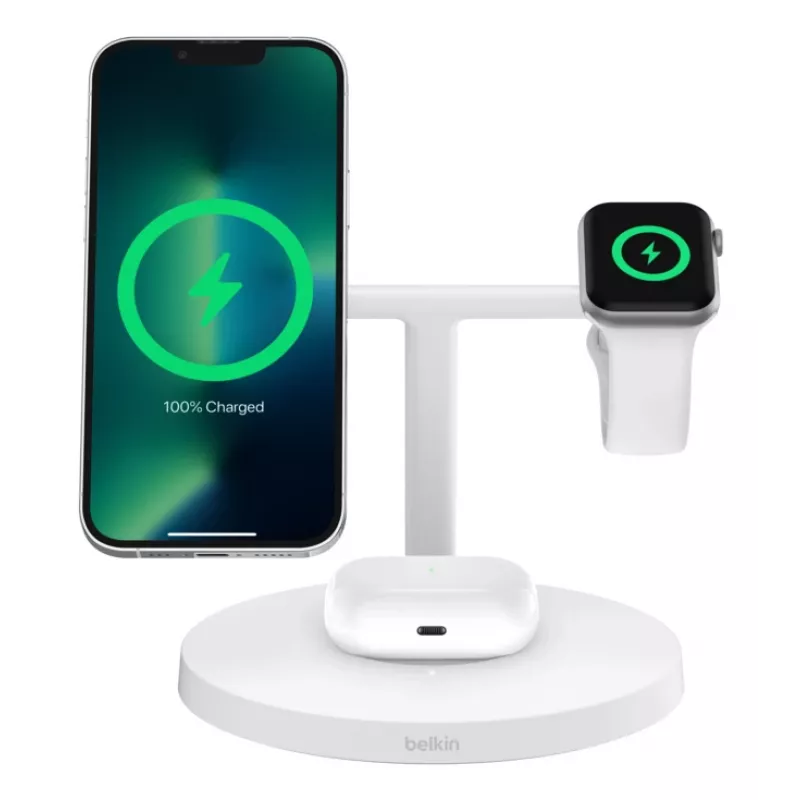 Belkin BoostCharge Pro auscultadores, smartphone, smartwatch branco USB carregamento sem fios carregamento rápido interior
