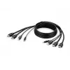Cabo combo Belkin Secure KVM - cabo de vídeo / USB / áudio - conforme TAA - USB, mini-jack, HDMI (M)