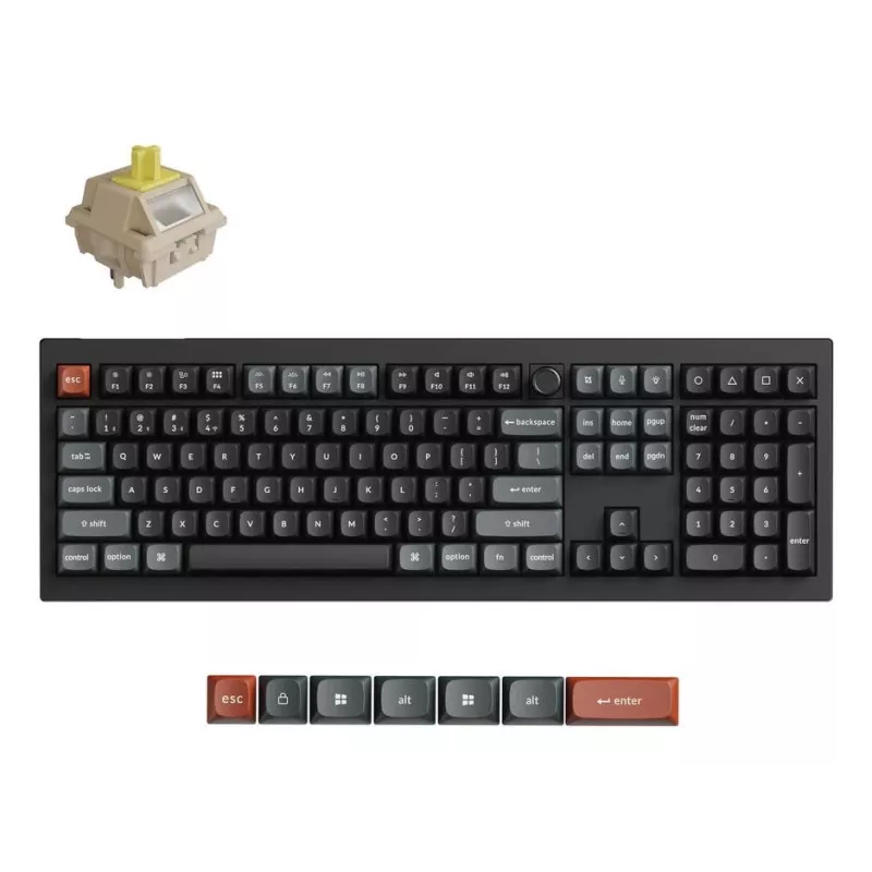 Teclado mecânico Keychron V6 Ultra 8K – Full-Size 100% QWERTY, Bluetooth, RGB, preto