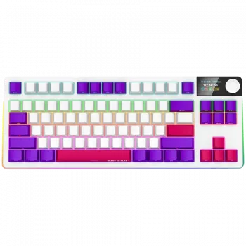 LORGAR KBP70TKLW, Teclado de gaming mecânico TKL sem fios Pro, branco, layout EN