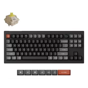 Teclado mecânico Keychron V3 Ultra 8K — com fios e Bluetooth, layout QWERTY, RGB LED, preto