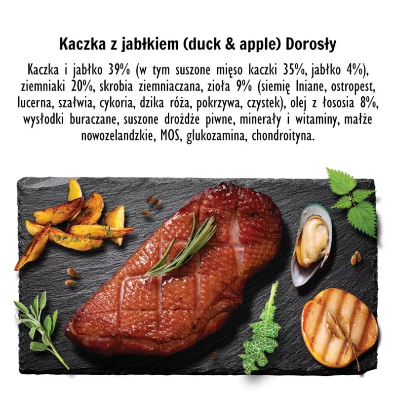 PAKA ZWIERZAKA Pato com Maçã M - Comida seca para cães - 9 kg