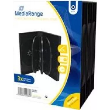 MEDIARANGE BOX35-8 - caixa de CD - 8 discos - preto - plástico - 120 mm - proteção contra pó - resistente a riscos