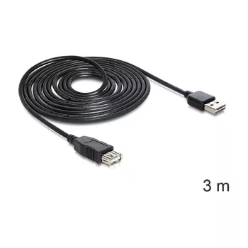 Cabo USB DeLOCK EASY-USB 2.0-A 3 m preto