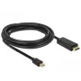 Adaptador de cabo de vídeo DeLOCK 83698 Mini DisplayPort para HDMI 1 m preto