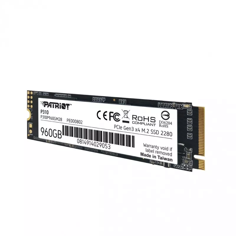 Patriot P310 960 GB M.2 2280 NVMe unidade SSD, PCIe 3.0 x4