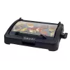 Beper 90.871 grelhador elétrico, placa antiaderente de 39 x 29 cm, tampa de vidro, 2200 W, preto