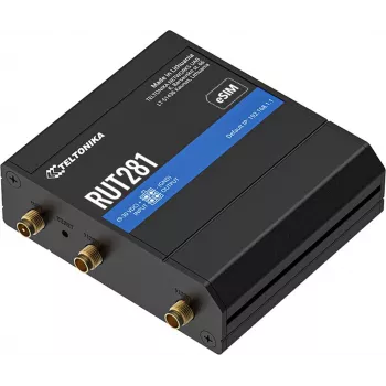 Router TELTONIKA RUT281 LTE Cat4 com eSIM, Wi‑Fi e Ethernet dupla, global 150/50 Mbit/s