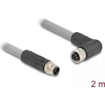 Cabo sensor/atuador DeLOCK 80543 2 m RST M12 cinzento