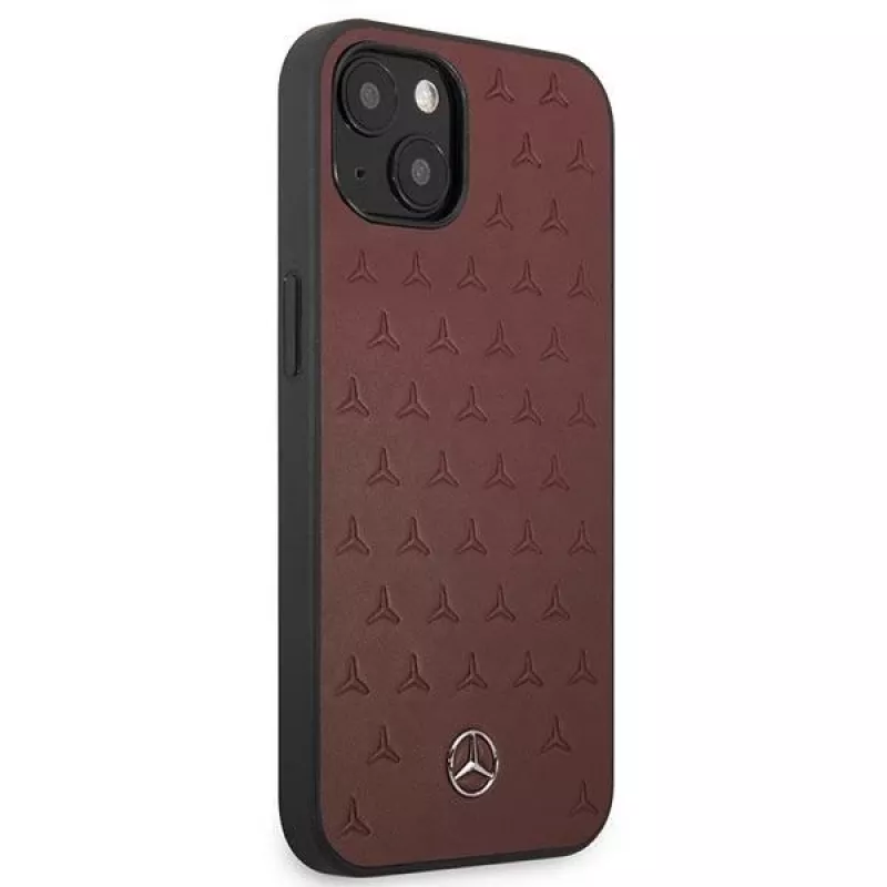 Mercedes MEHCP13SPSQRE iPhone 13 mini 5,4 vermelho/vermelho capa rígida couro padrão estrela