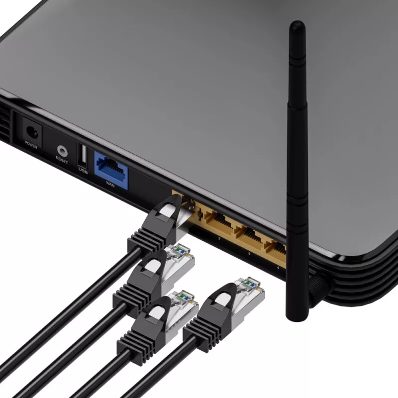Cabo de rede Extralink Cat5e FTP 5 m, par entrançado de cobre, RJ-45–RJ-45, preto