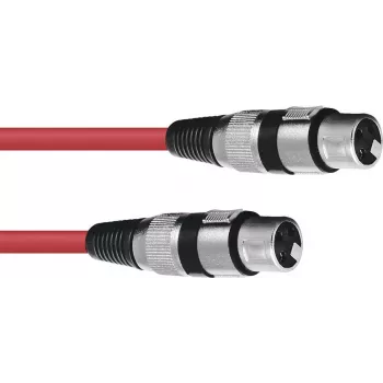 Cabo de áudio Omnitronic 30220900 1,5 m XLR 3 pinos vermelho