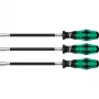 391/3 Conjunto de chaves de fendas para abraçadeiras de mangueira preto/verde, 3 peças, com haste flexível