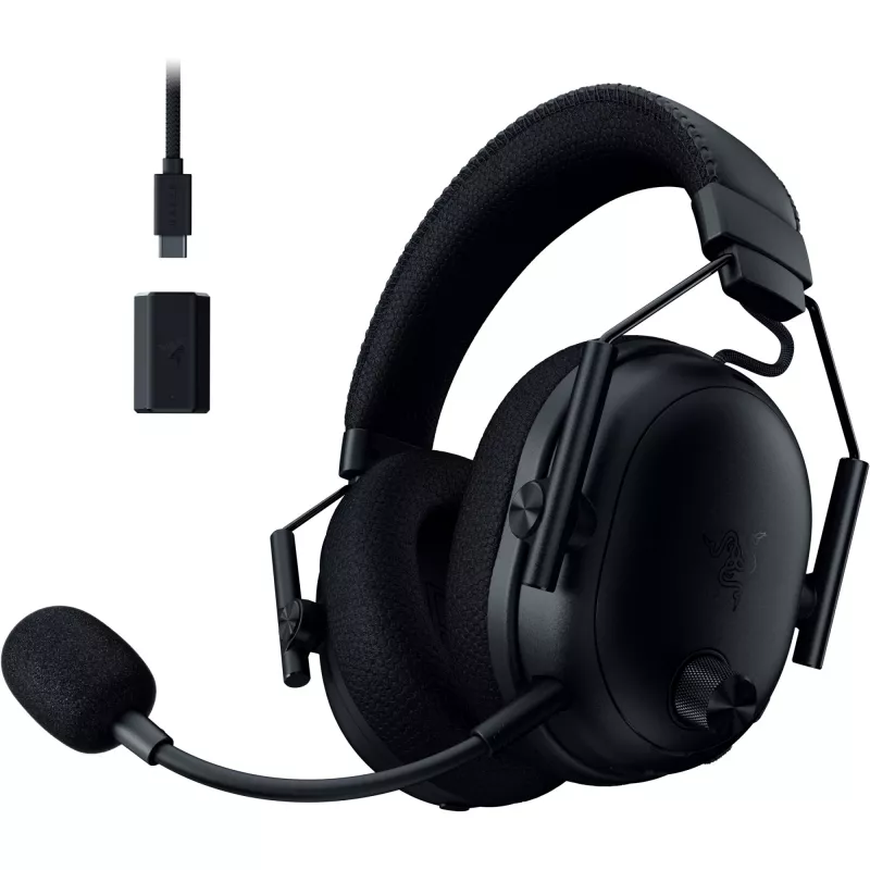 BlackShark V3 Pro, Auscultadores para gaming preto, ANC, dongle 2,4 GHz, Bluetooth, USB, jack 3,5 mm
