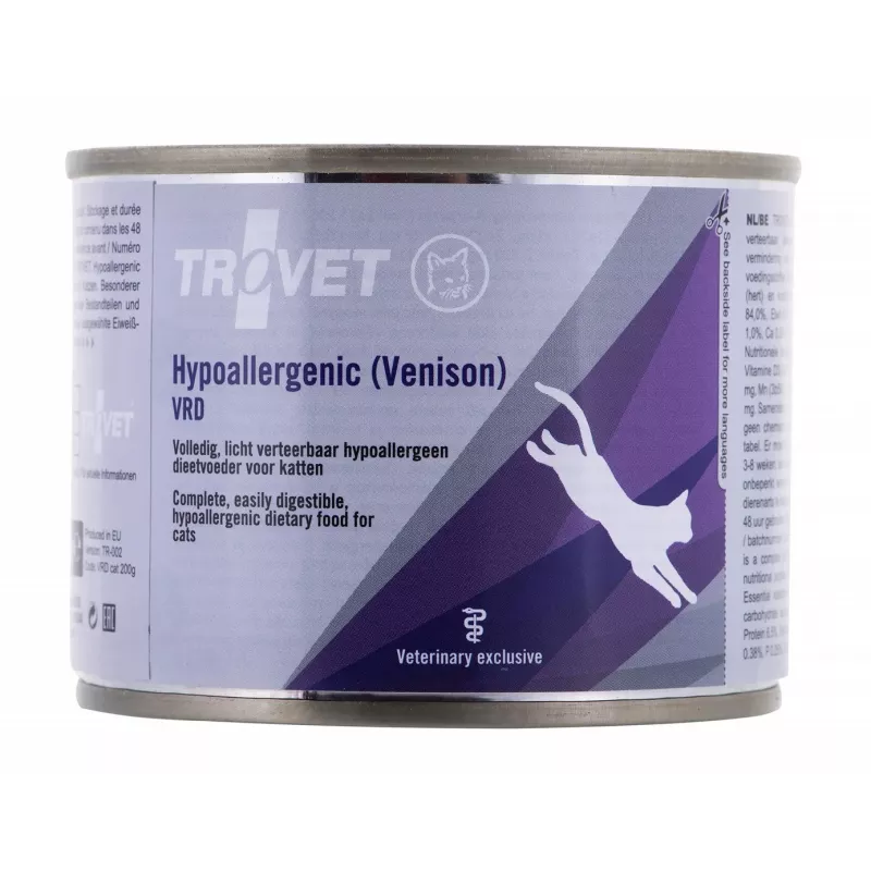 TROVET Hypoallergenic VRD com caça - comida húmida para gatos - 200g