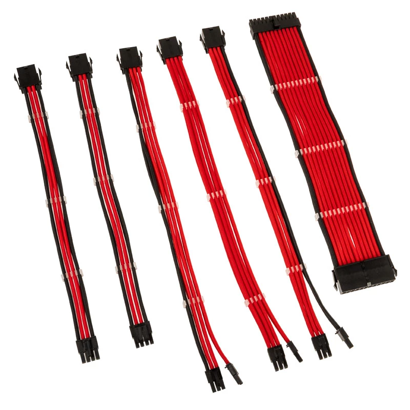 Kolink Core Adept COREADEPT-EK-RED kit de extensão de cabos entrançados, 6 cabos, vermelho