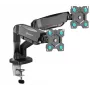 Suporte de mesa para monitor ONKRON G160-B para 2 ecrãs, morsa/passagem pela mesa, até 32 polegadas (81,3 cm), 16 kg, VESA 75x75–100x100, preto