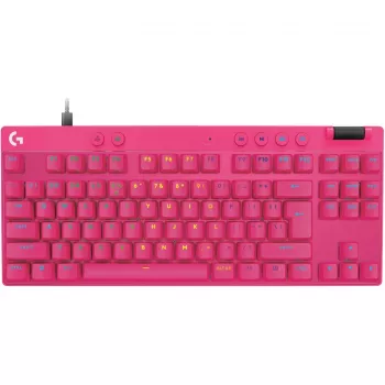 Teclado Logitech G PRO X TKL RAPID Gaming USB QWERTY rosa Tenkeyless