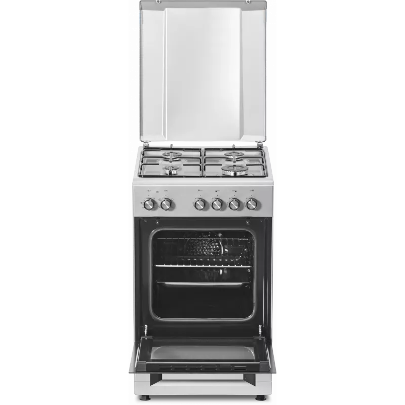 Placa a gás e forno elétrico SIMFER 5405SERGG, aço inoxidável, 4 zonas, 50 cm