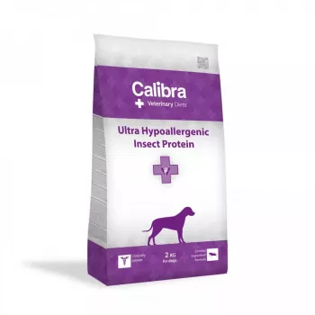 Ração seca Calibra Veterinary Diets Ultra Hypoallergenic Insect 2 kg — proteína de inseto único, 23 % proteína, 14 % gordura