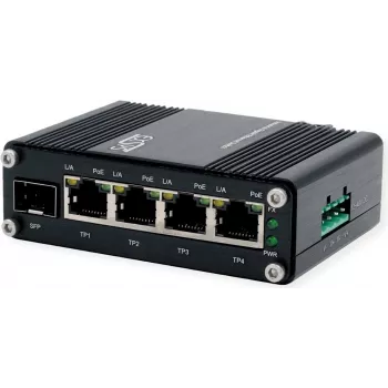 Switch Ethernet PoE+ Exsys EX-62020POE-SFP — 4x 10/100/1000Tx, 1x 100/1000Fx SFP