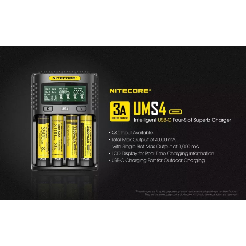 Carregador Nitecore UMS4